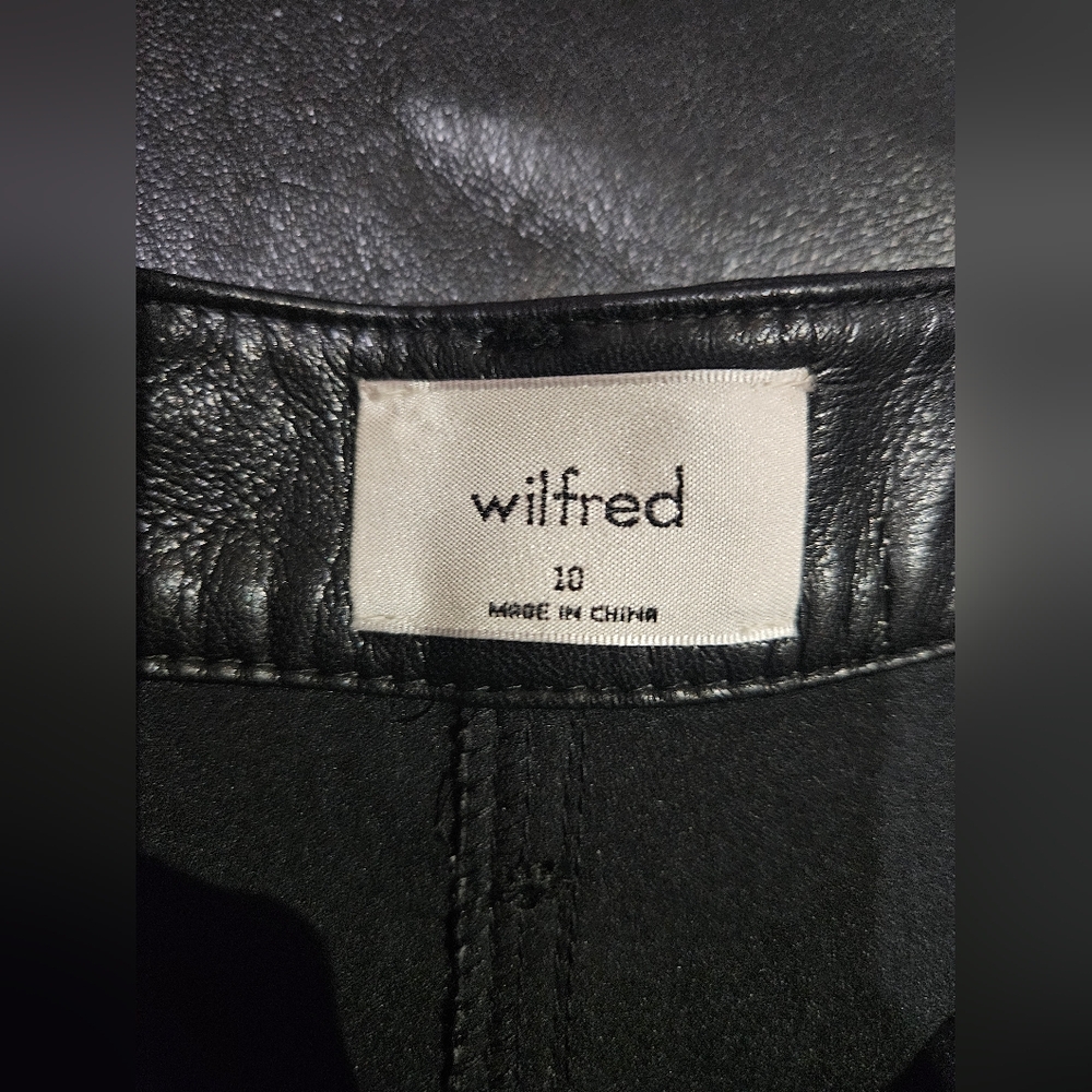 Aritzia Wilfred Melina Faux Leather Straight Leg Pants Size 10 - Picture 8 of 9
